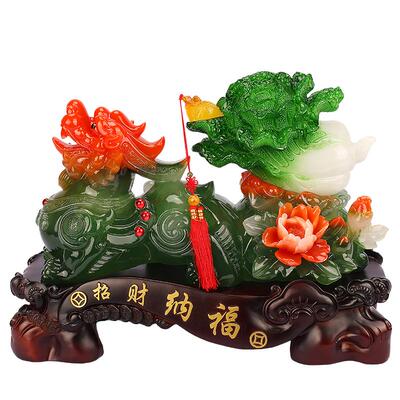 貔貅玉白菜摆件招财纳福开业礼品