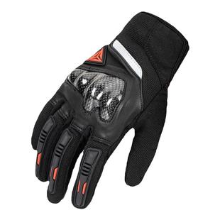 摩多狼摩托车手套秋季骑行防摔透气触屏碳纤真皮男女机车装备全指