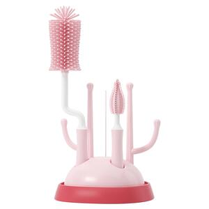 硅胶奶瓶刷新生婴儿专用洗吸管奶嘴刷清洁神器晾干沥水置物架套装