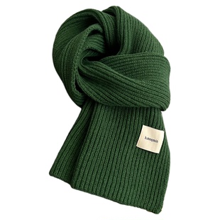 针织毛线围巾女冬季2025新款高级感韩系软糯百搭纯色情侣保暖围脖