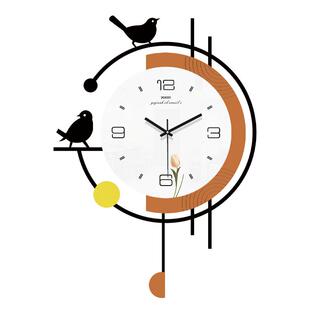 网红创意轻奢挂钟客厅2025新款家用时尚简约钟表静音挂墙装饰时钟