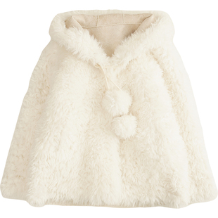 羊羔毛外套冬季新款儿童皮草大衣厚实宽松毛毛连帽上衣女童装冬款