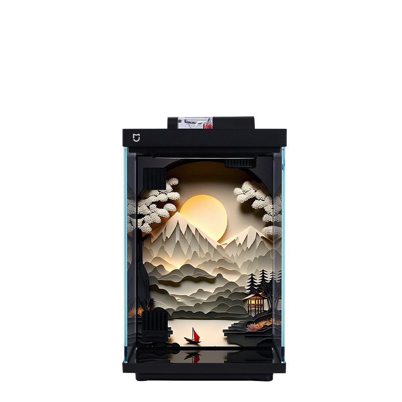 适用小米智能鱼缸二代背景板贴纸图画立体高清图造景装饰改装改造