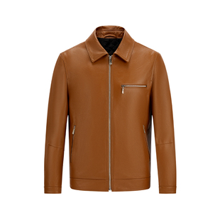 GIOVANNI VALENTINO真皮皮衣外套男高级感秋季牛皮短款机车皮夹克