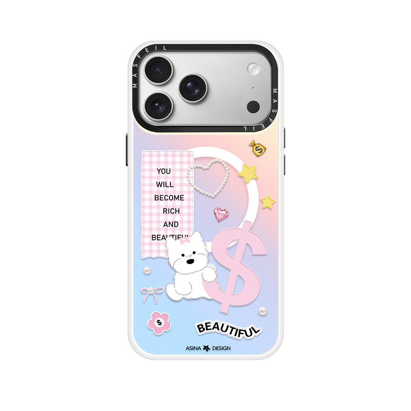 来财狗狗适用苹果17Promax手机壳15磁吸支架iPhone16Pro保护套好看创意plus全包可爱14网红p13新款高级感