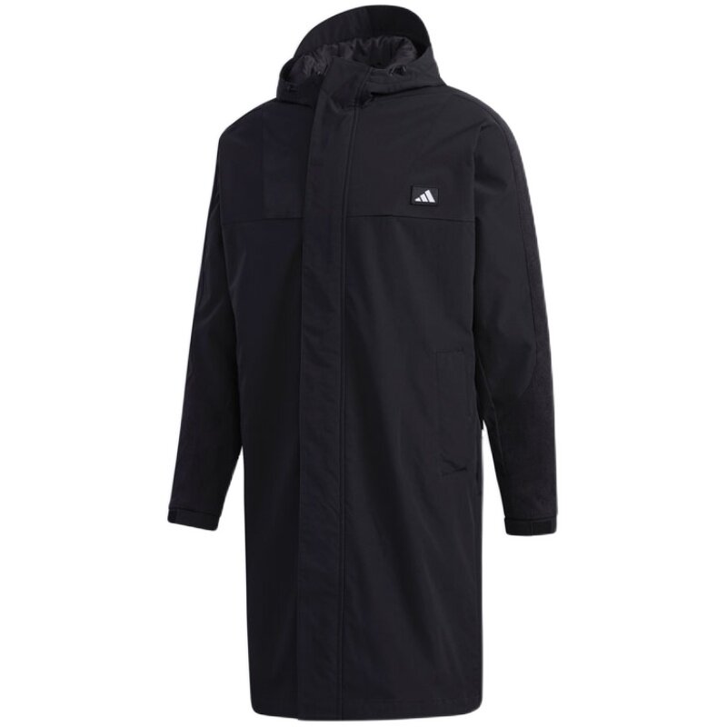 Adidas阿迪达斯正品新款男长款保暖连帽休闲防风衣运动外套GM4451