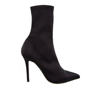 肯豆姗姗同款弹力布尖头袜靴2025新款性感细跟高跟鞋瘦腿中筒靴女