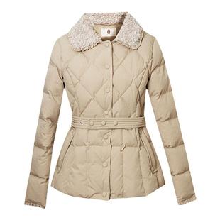 纻衣杏色羽绒棉服女2025冬新款收腰设计感棉袄小个子棉衣短款外套