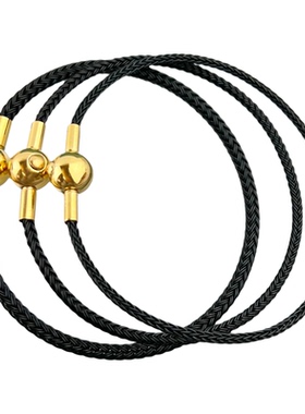 2mm2.5mm3mm手绳防水钢丝绳金色圆形按扣编织本命年红绳简约手链