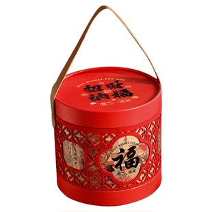 2026新年礼盒包装盒马年糖果抱抱桶零食雪花酥饼干盒子空盒礼品盒