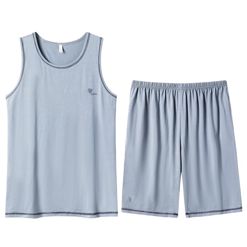 睡衣男夏季莫代尔背心大码家居服