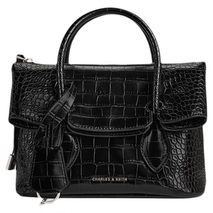 赵今麦同款CHARLES&KEITH26冬CK2-80271831鳄鱼纹通勤斜挎手提包