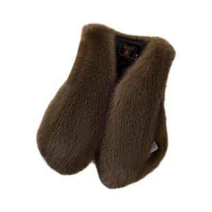 狐狸毛皮草马甲仿毛短款女正品多巴胺圣诞小个子小香风马夹秋冬款