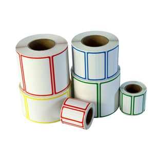 诚码彩色边框三防热敏标签纸图书分类管理不干胶打印纸60*40 50 30 70*50合格证便签贴纸背胶纸彩色印刷定制