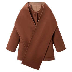 【所有姐姐的衣橱直播间】Minuteplus双面穿围巾短款大衣MP5BWC20