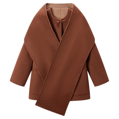 【所有姐姐的衣橱直播间】Minuteplus双面穿围巾短款大衣MP5BWC20