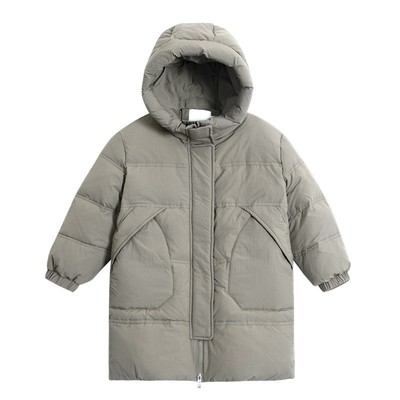 男童羽绒服90白鸭绒中长款中大童