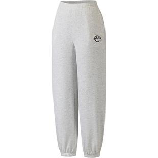 安踏雪鸮卫裤丨休闲束脚裤女冬季新款加绒保暖针织长裤宽松运动裤