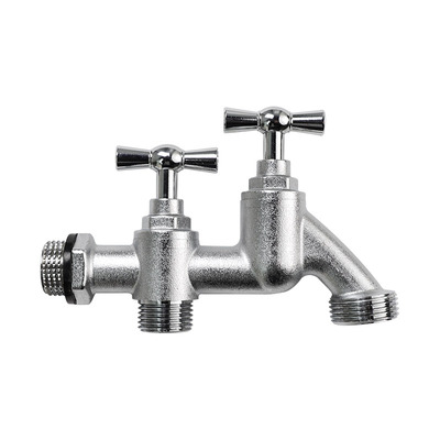 zeego 植客7105全铜防冻裂户外庭院4/6分一进二出双出水龙头家用