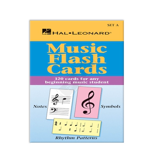 音乐教学卡A款 入门初级学生适用 共120张 学生钢琴曲目大全 MUSIC FLASH CARDS SET A Student Piano Library HL00296034