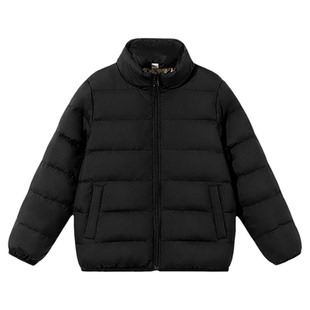 真维斯童装儿童羽绒服男童秋冬款黑色轻薄羽绒衣男大童加绒外套冬