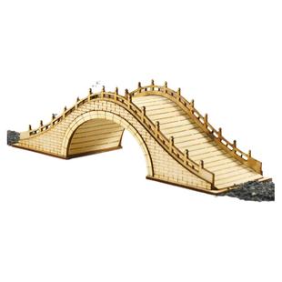 沙盘中式建筑模型拱桥成品激光切割手工拼装提供定制场景配景摆件