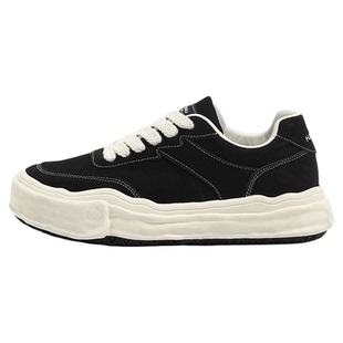 环球黑色厚底板鞋男款2026春夏新款休闲运动增高溶解鞋子男帆布鞋