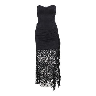 万圣节哥特黑色蕾丝连衣裙