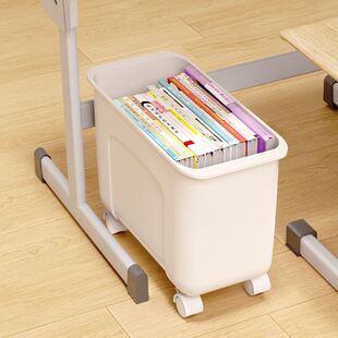 书本置物架桌下带轮可移动书箱侧边收纳神器窄款学生高中生教室用