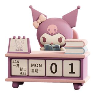 正版三丽鸥家族课桌日历系列公仔盲盒明盒库洛米帕恰狗手办小摆件