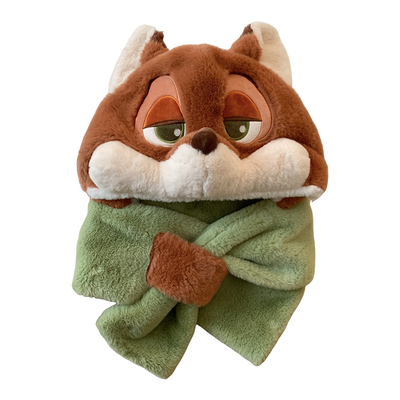 迪士尼正版尼克狐帽子围巾一体