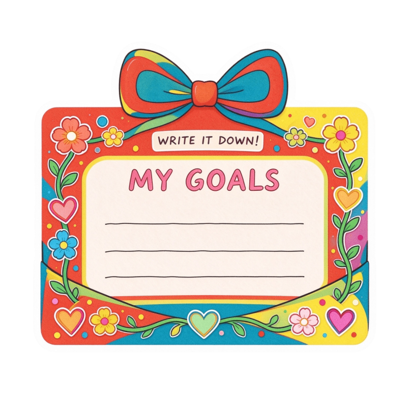 彩色异形MYGOALS目标打卡卡片