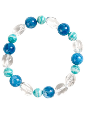 【琉璃坠梦】蓝磷灰天河石白水晶手串心绪平和专注力手链女礼物