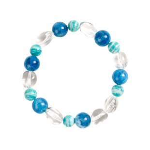 【琉璃坠梦】蓝磷灰天河石白水晶手串心绪平和专注力手链女礼物