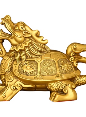 黄铜四象龙龟摆件四方神兽龙龟福禄四灵龙头龟黄铜七星四纹神霸下