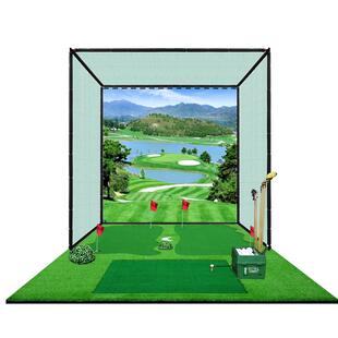 PGM室内高尔夫练习网专业打击笼户外训练挥杆练习器推杆果岭套装