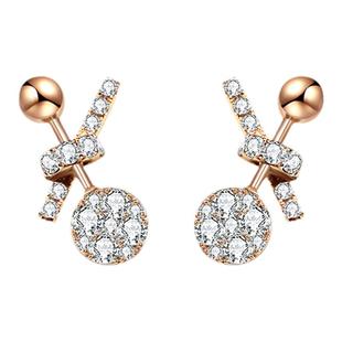 GiO珠宝 钻石耳钉女耳饰18K金真钻耳环女星动系列