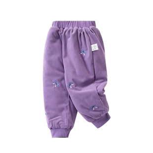 儿童加绒裤子女童夹棉休闲裤春秋宝宝灯芯绒长裤婴儿小童棉裤冬装