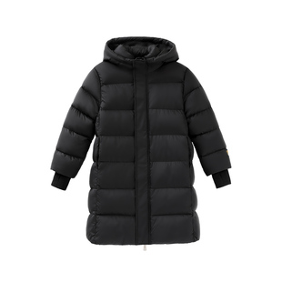 韩国潮女童羽绒服黑金中长款加厚保暖冬装儿童白鸭绒外套羽绒衣服