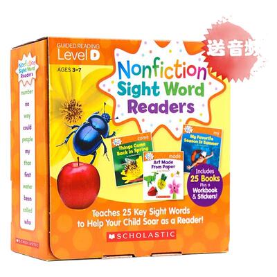 Scholastic学乐出品英文入门关键字词级别D英文原版绘本 Nonfiction Sight Word Readers level D 25册全套礼盒装英语自然拼读