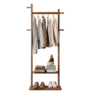 轻奢实木挂衣架家用卧室立式衣帽架不占空间衣服挂架落地式置衣架
