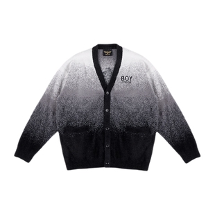 【水墨江南】BOYLONDON秋冬情侣毛衣渐变潮牌长袖开衫外套N64904