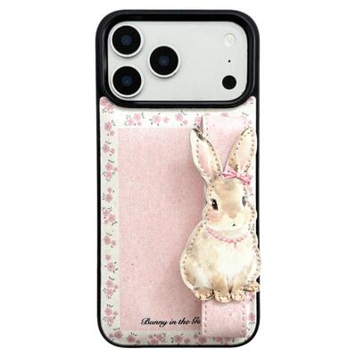 少女碎花立体兔子腕带苹果手机壳