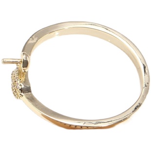 珍珠微镶锆石戒指托时尚开口戒空托14K国产包金DIY手工配件戒托女