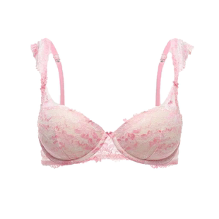 直降138|维密桃气杯PINK 花漾蕾丝网纱舒适1/2罩杯文胸内衣女26春