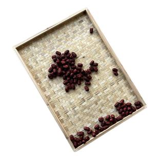 长方形簸箕竹编筐晾晒家用竹制品烘烤托盘竹筐竹筛子传统饺子盘