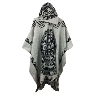 Vintage Poncho Cape Men Western Coat Shawl Hoodie 斗篷披风