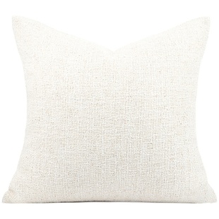 极简沙发样板房简约现代新中式米白红色定制几何图形抱枕床头靠垫