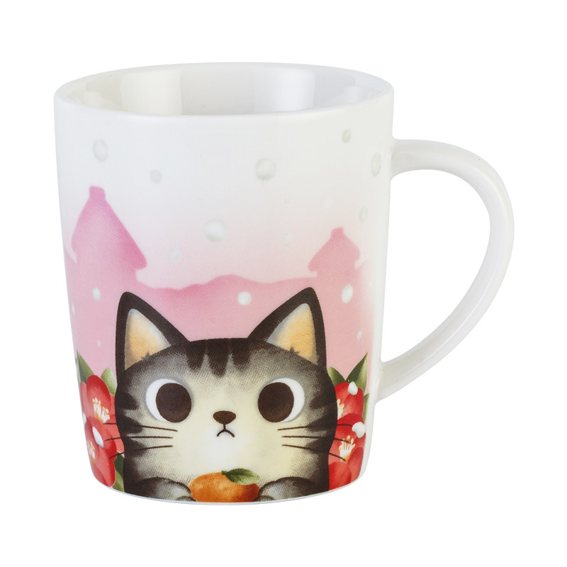 陶趣居猫咪杯子女可爱家用马克杯创意陶瓷杯日式猫图案少女水杯