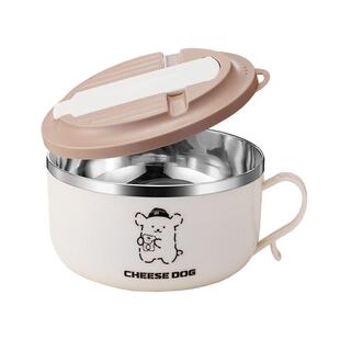 不锈钢泡面碗方便面饭碗大容量沥水学生带盖餐具泡面神器厨房宿舍